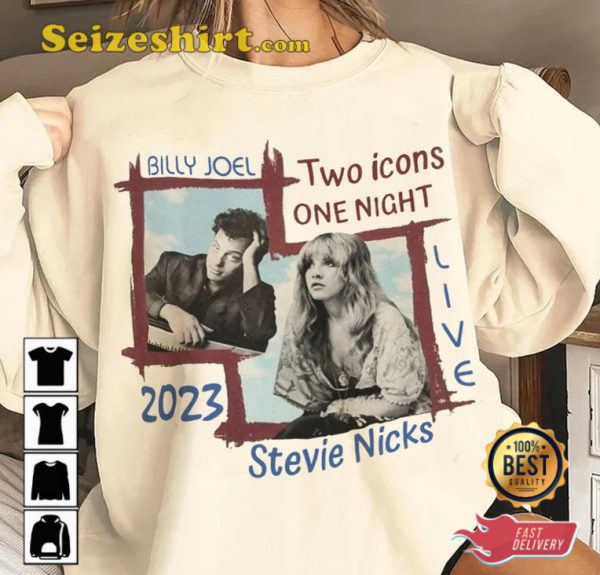 Billy Joel And Stevie Nick Two Icons One Night Piano Man T-shirt