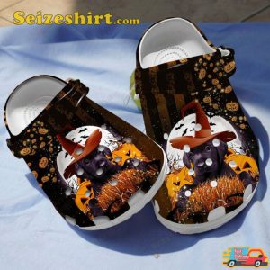 Black Labrador And Pumpkin Gifts For Halloween Comfort Clogs