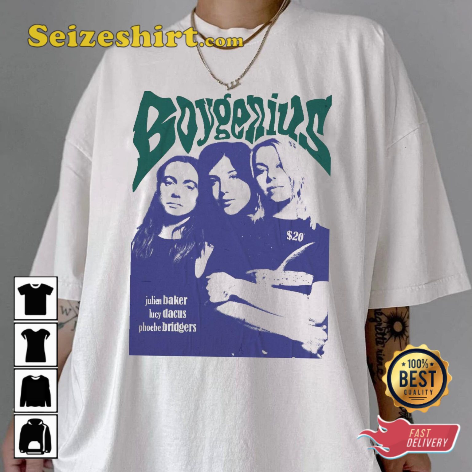 Boygenius Band Members Phoebe Lucy Julien Tshirt