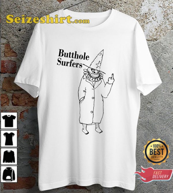 Buthole Surfers Middle Finger Music Poster Ideal Gift Unisex T-Shirt