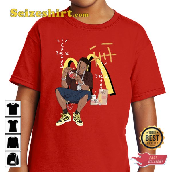 Cactus Jack Travis Scott Kids Franchise Youth Hip Hop Rap T-shirt