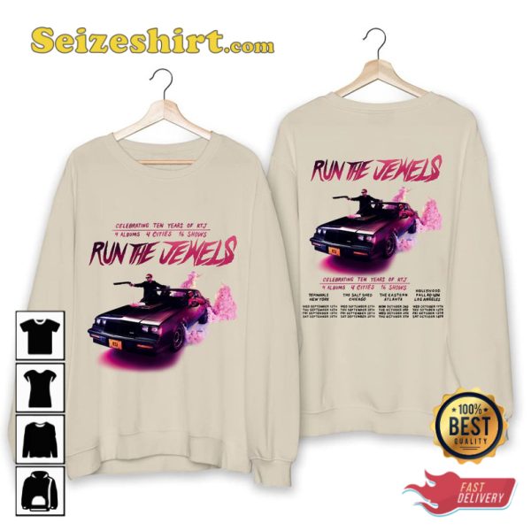 Celebrating Ten Years Of RTJ Run The Jewels 2023 Tour Fans Tribute T-Shirt