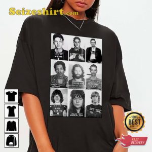 Celebrities Mugshot Rock Stars Music Gift Funny Style Designed T-Shirt