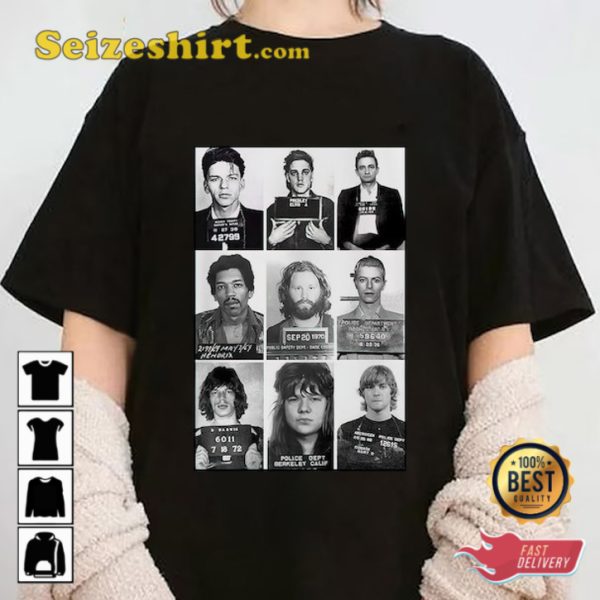 Celebrities Mugshot Rock Stars Music Gift Funny Style Designed T-Shirt