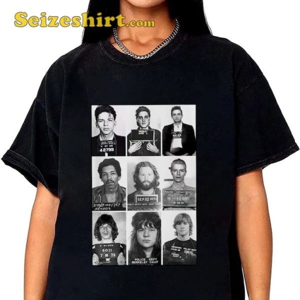 Celebrities Mugshot Rock Stars Music Gift Funny Style Designed T-Shirt