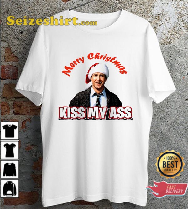 Christmas Griswold Xmas Funny Kiss My Ass Ryan Gosling Parody Happy Holiday T-Shirt