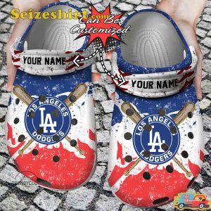 Custom Name Baseball Dodgers Personalized LA Comfort Clogs