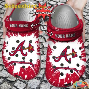 Custom Name Personalized Atlanta Braves Rise as Braves Nation Feathered Unity Baseball Comfort Clogs