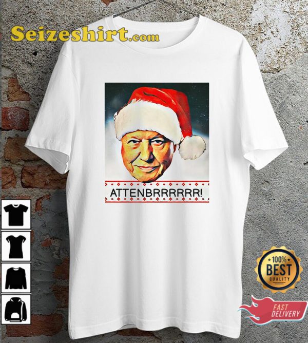 David Attenborough Santa Christmas Xmas Parody Funny Happy Holiday T-Shirt
