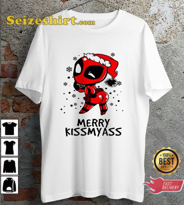 Deadpool Parody Merry Kissmyass Christmas Ideal Gift Happy Holiday Unisex T-Shirt