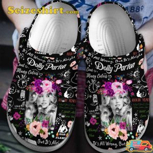 Dolly Parton Music Floral Rebecca Country Legend Trendy Comfort Clogs