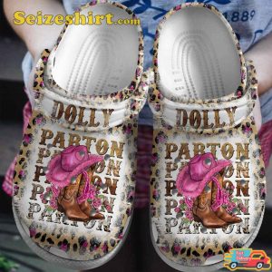 Dolly Parton Music Western Pattern Texas Cowboy Vibes Comfort Clogs