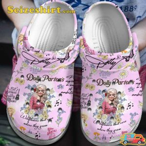 Dolly Parton Music Wildflower Dont Care Where They Grow Quote Comfort Clogs