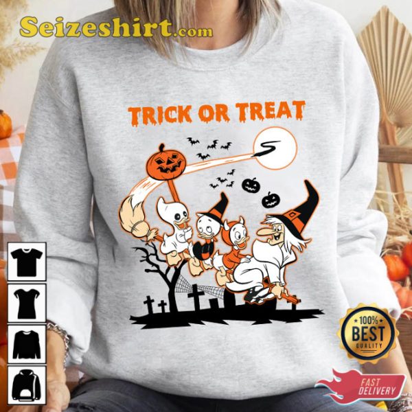 Donald Duck Trick Or Treat Pumpkins and Donald Duck Cute Ghost Halloween Costume T-Shirt