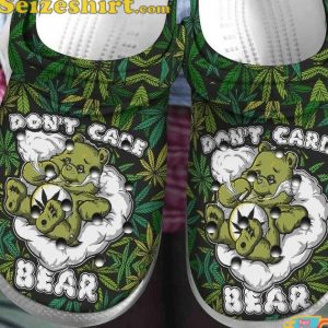 Dont Care Bear Weedy Forest Funny Smoker Gift Comfort Clogs