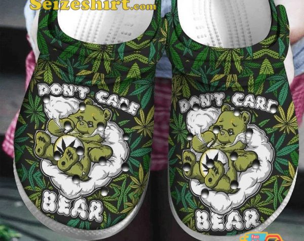 Dont Care Bear Weedy Forest Funny Smoker Gift Comfort Clogs