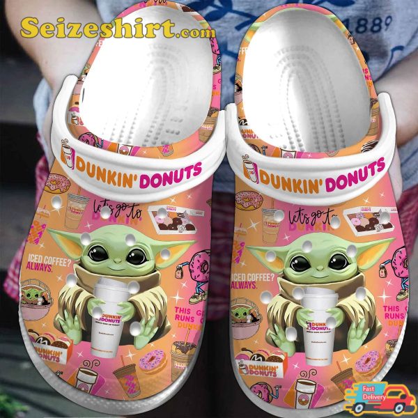 Dunkin Donuts Baby Yoda Lets Go To Dunkin Comfort Clogs