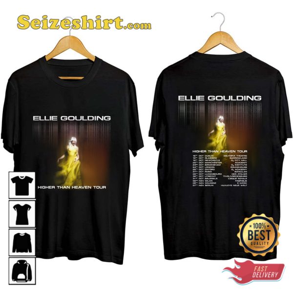 Ellie Goulding Higher Than Heaven Tour Tracklist 2023 Concert T-Shirt