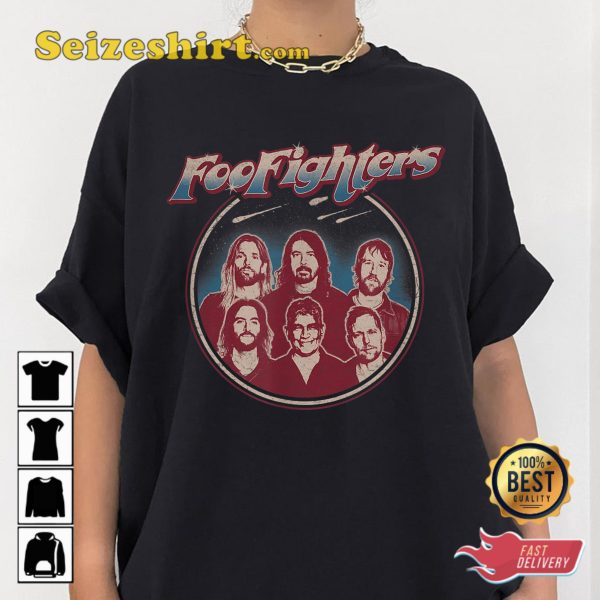 Foo Fighter Band Portrait Designed Vintage Inspired Unisex T-Shirt