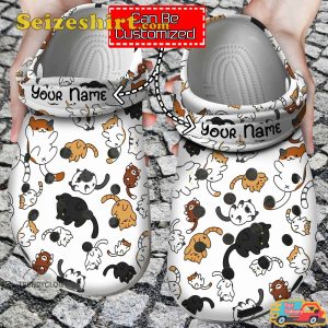 Footwearmerch Animal Personalized Cat Pattern Gift For Pet Lovers Comfort Clogs