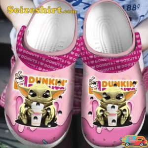 Footwearmerch Baby Yoda Loves Dunkin Donuts Comfort Clogs