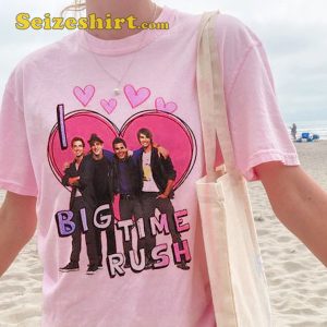 Freeze Girls Pink I Love Big Time Rush 90s Vintage Inspired T-Shirt