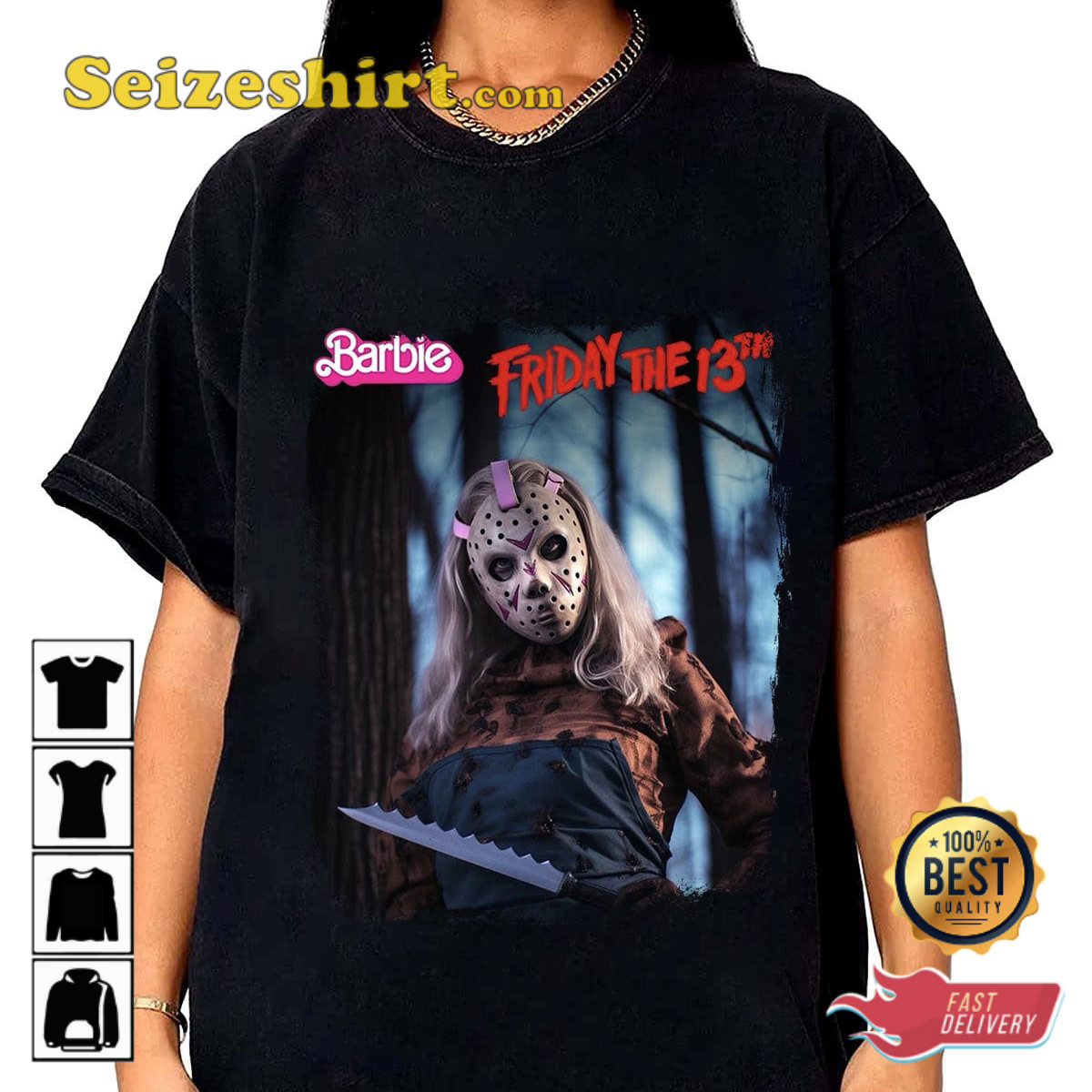 Friday The 13th Barbi Jason Voorhees Spooky Movie Vibes Unisex T-Shirt