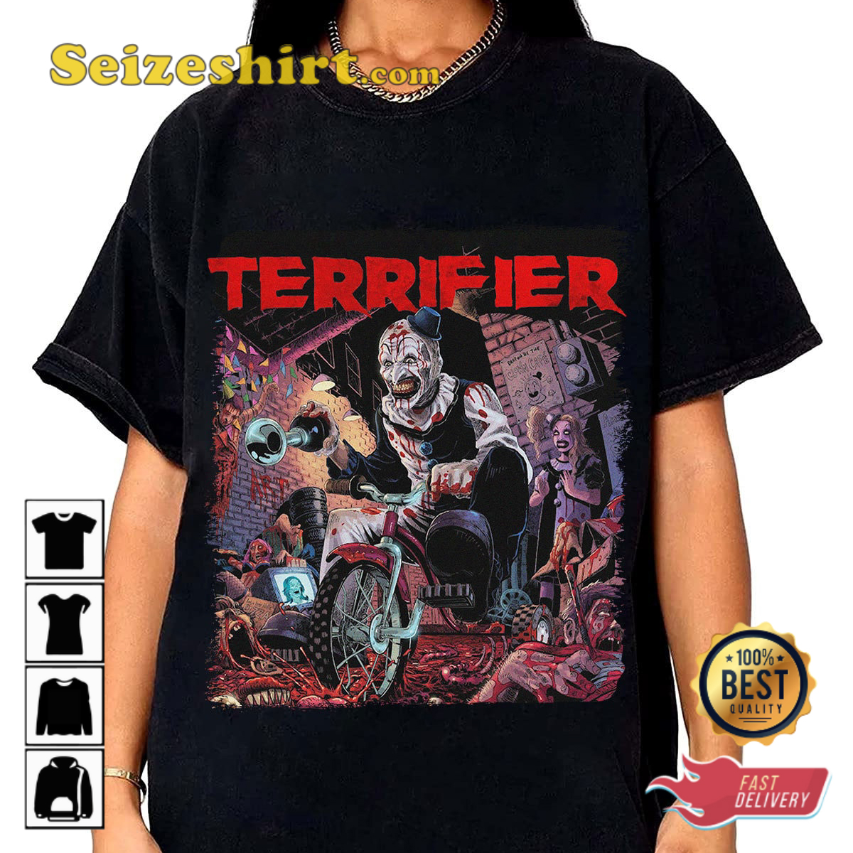 Funny Halloween Terrifier Vintage Terrifier Art Spooky Vibes Unisex T-Shirt