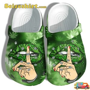 Funny Smoker Gift Illusion Lips Shh Smoking Comfort Clogs