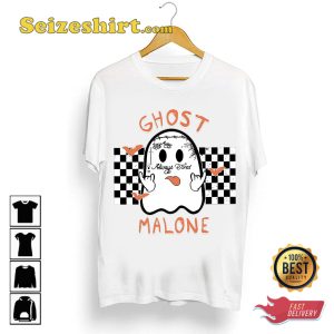 Ghost Malone Post Malone Inspired Always Tired Funny Ghost Halloween Costume T-Shirt