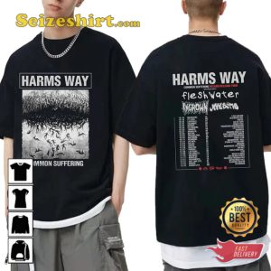 Harms Way Common Suffering Tour 2023 Silent Wolf Metal Vibes Concert T-Shirt