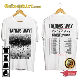 Harms Way Common Suffering Tour 2023 Silent Wolf Metal Vibes Concert T-Shirt