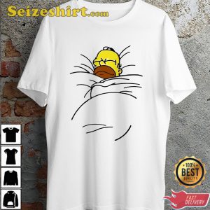 Homer Simpson Sleeping Lazy The Simpson Funny Cartoon T-Shirt