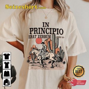In Principio Erat Verbum Western Cowboy Style Inspired T-Shirt
