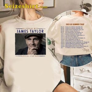 James Taylor An Evening With James Taylor His All-star Band Music Concert Tee