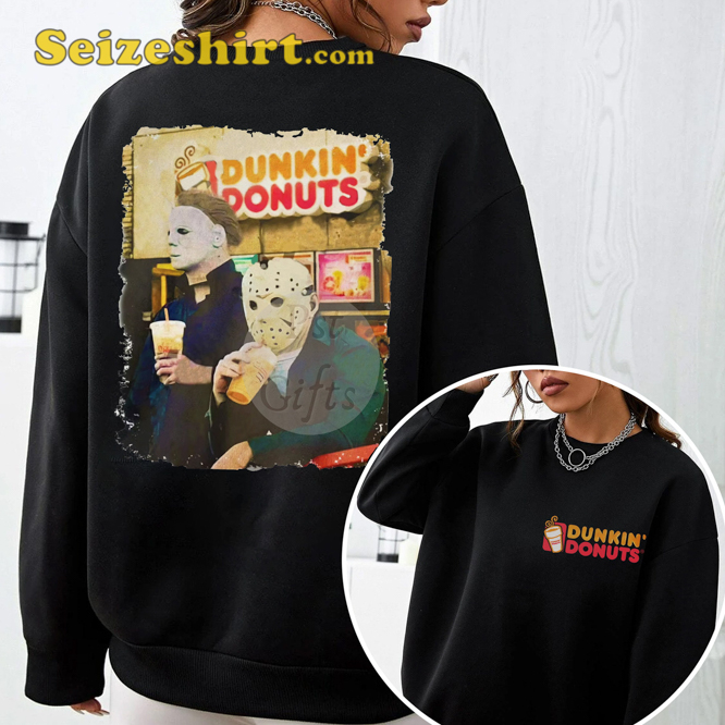 Jason And Michael Dunkin Donuts Voorhees Drink Funny Parody T-Shirt