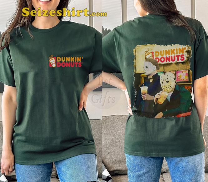 Jason And Michael Dunkin Donuts Voorhees Drink Funny Parody T-Shirt
