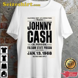 Johnny Cash In Person Folsom State Prison Unisex T-Shirt