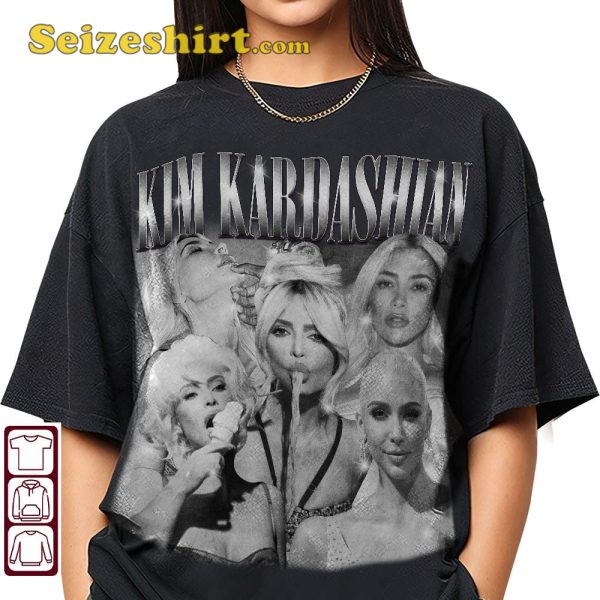Kim Kardashian 90s Vintage Inspired Fans Tribute T-Shirt