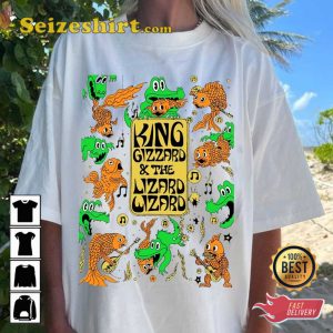 King Gizzard And The Lizard Wizard Cartoon Style Designed T-Shirt