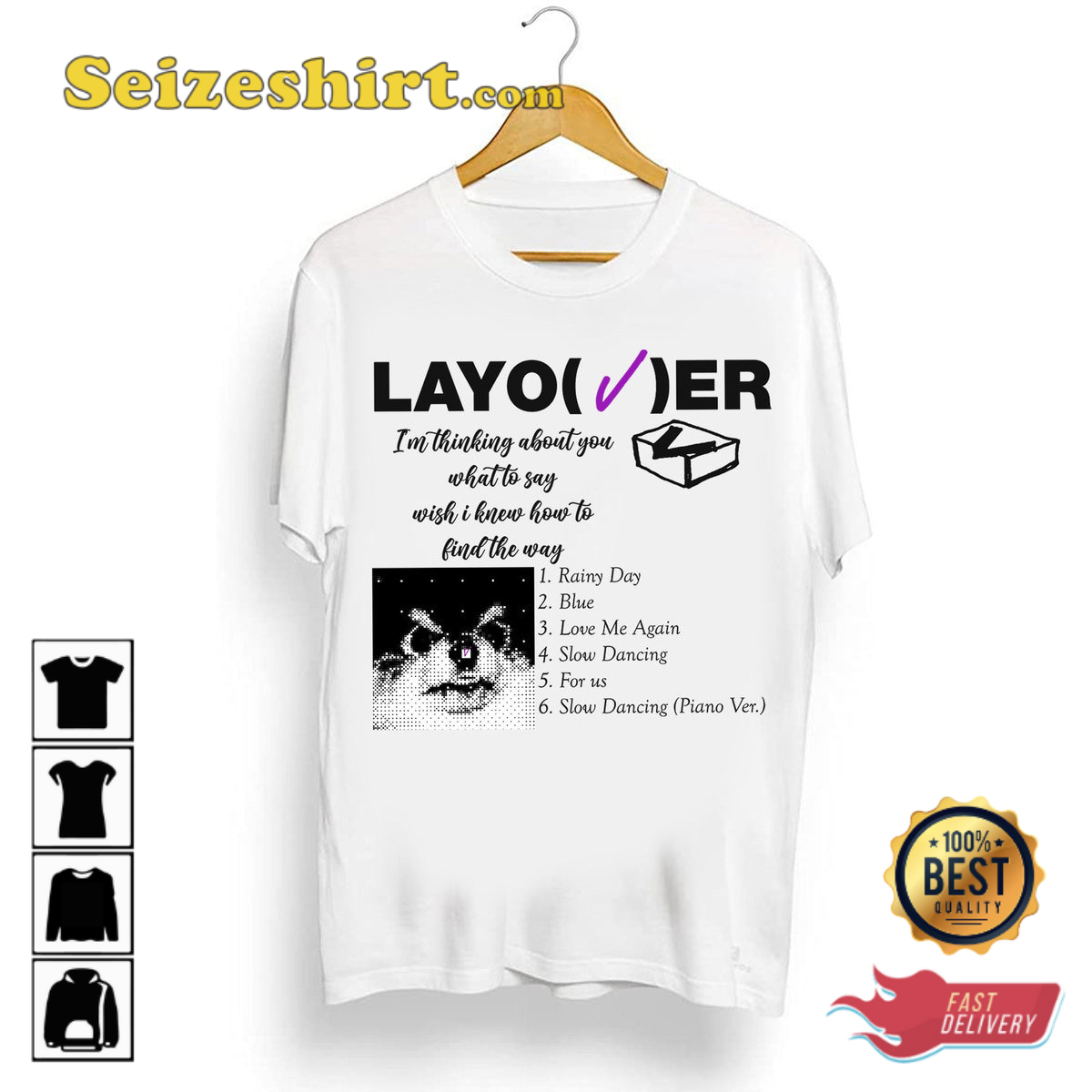 Layover Tracklist Bts V Layover Album Yeontan Kpop Music Trendy T-Shirt