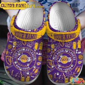 Lebron King James Los Angeles Lakers Nba Sport Personalized Custom Name Comfort Clogs