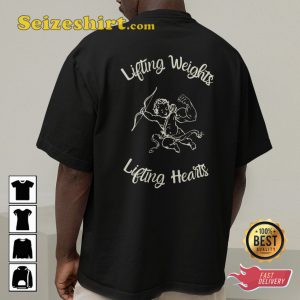 Lifting Weights Lifting Hearts Fitness Gift Pump Workout Gym Motiational T-Shirt
