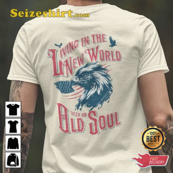 Living In The New World With An Old Soul Rich Men Double Sided Music Trendy T-Shirt