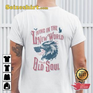 Living In The New World With An Old Soul Rich Men Double Sided Music Trendy T-Shirt