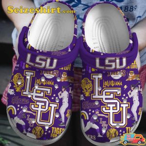 Lsu Geaux Tigers Ncaa Sport Louisiana Tiger For Life Baseball Comfort Clogs