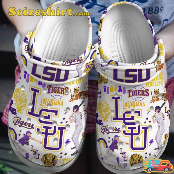 Lsu Geaux Tigers Ncaa Sport Louisiana Tiger For Life Baseball Comfort Clogs