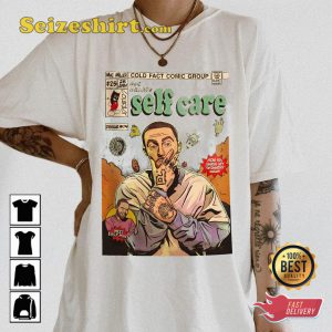 Mac Miller Song Self Care Comic 90s T-shirt