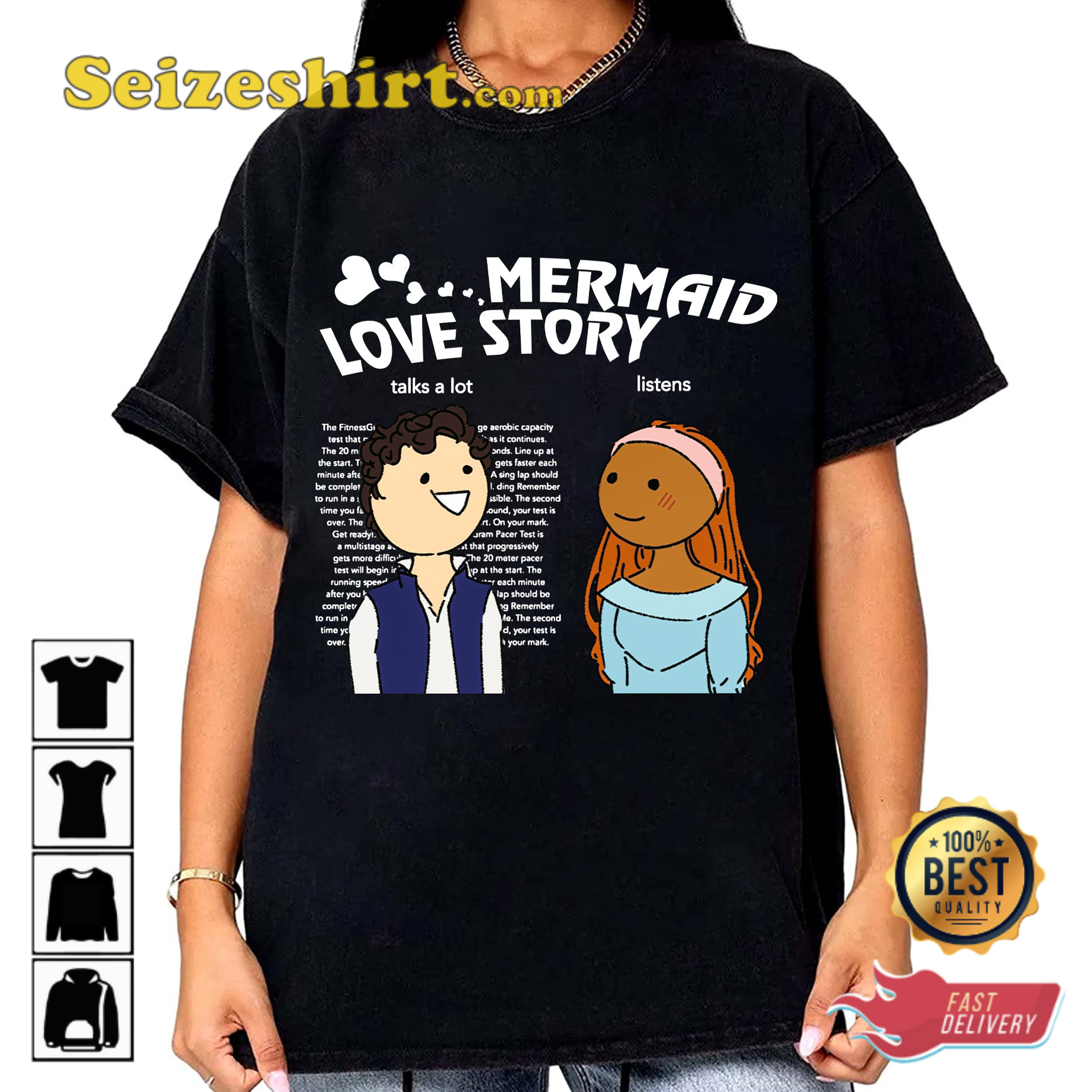 Mermaid Love Story The Little Mermaid Parody Ariel Eric Prince FunnyMovie T-Shirt