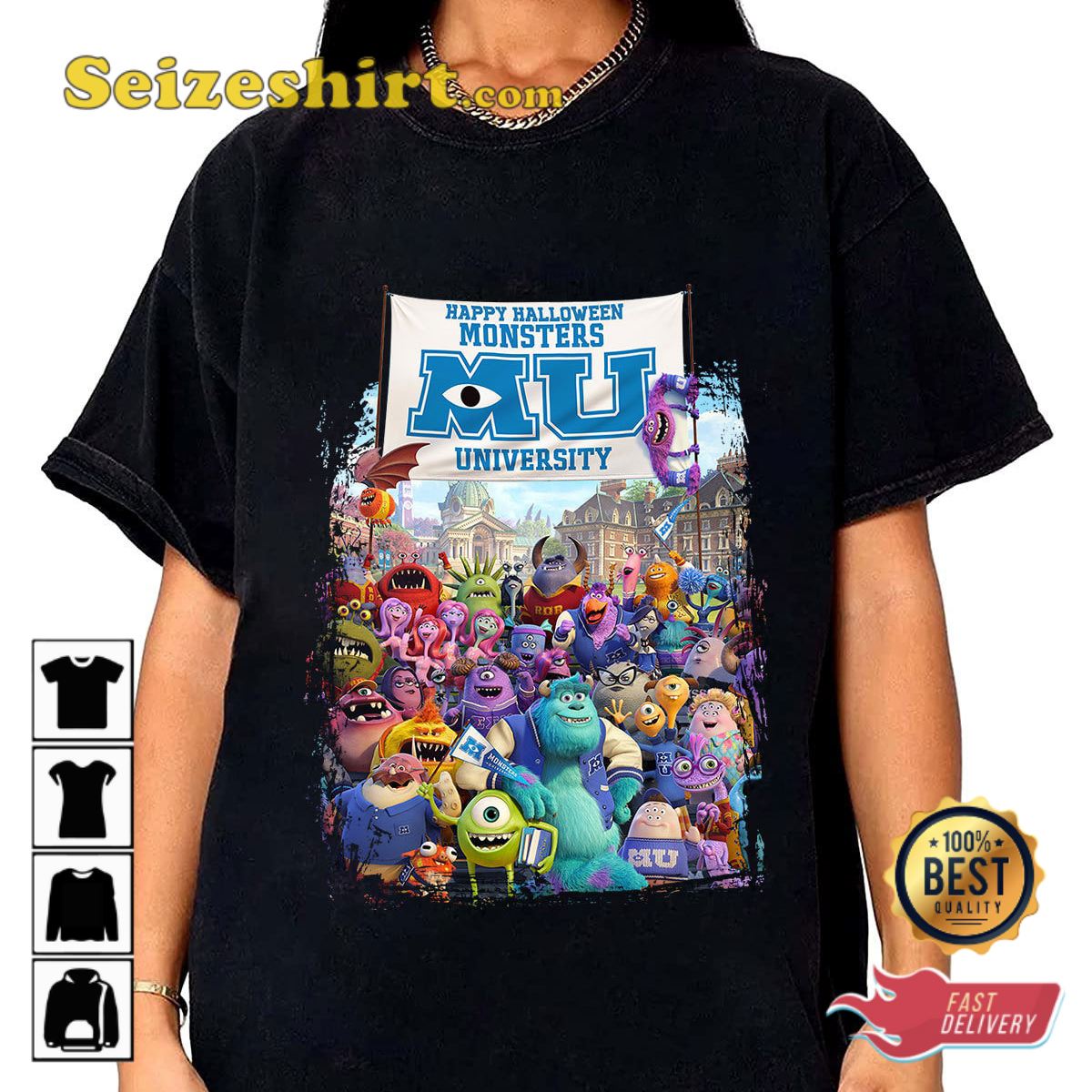 Monsters University The Mumbai University Mike Wazowski James Cartoon T-Shirt